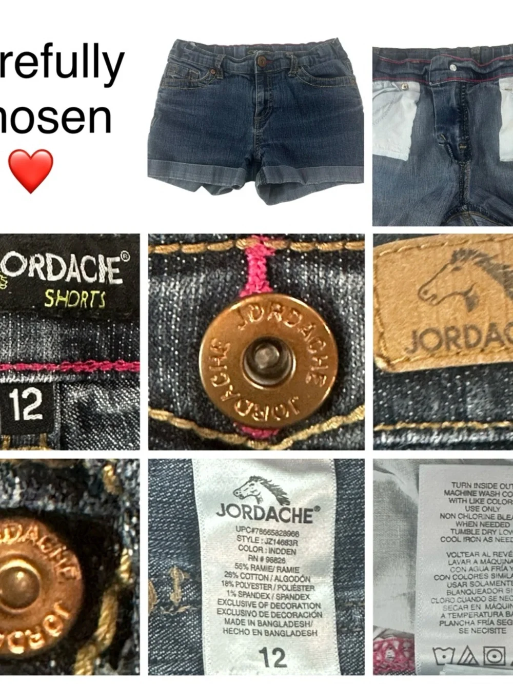 Lot of 2 Levi’s + Jordache Denim Shorts Girls Size 12